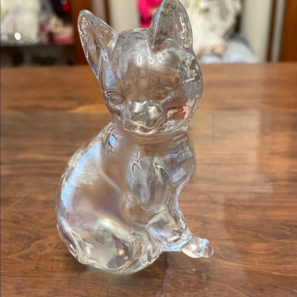 Vintage Fenton Glass iridescent Sitting Cat